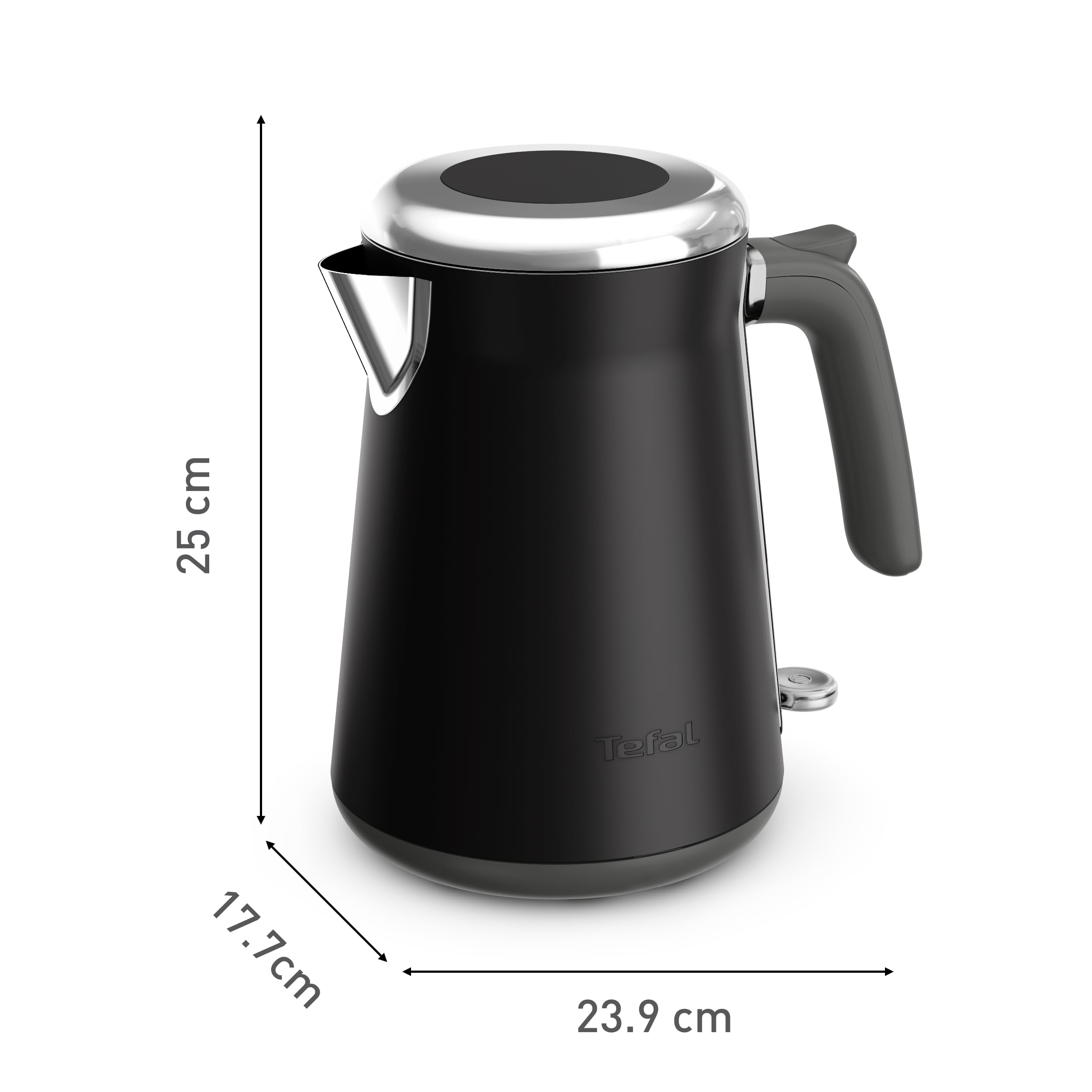 Tefal Collezione, Bollitore in acciaio inox, facile riempimento e pulizia, nero, KI6668E0