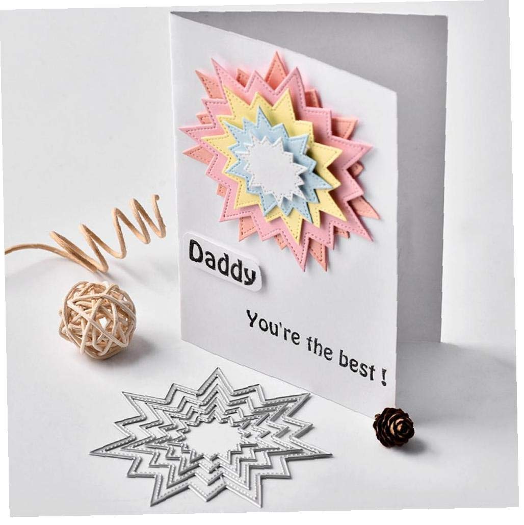 Onsinic 93 * 91Mm Cutting Die Sunlight Star Frame Crafts Metal Die Cut For Scrapbooking Card Album Embossing Stencil Template