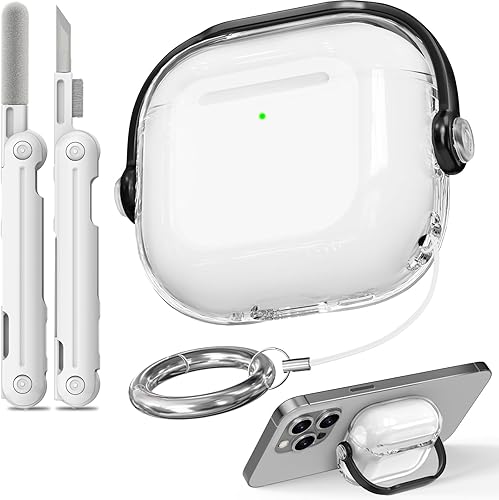 Miniatura 26 de Funda para Airpods Pro 3, fundas de bloqueo de seguridad para Apple Airpod Pro 3 (2025) con soporte para teléfono y kit de limpieza, protección