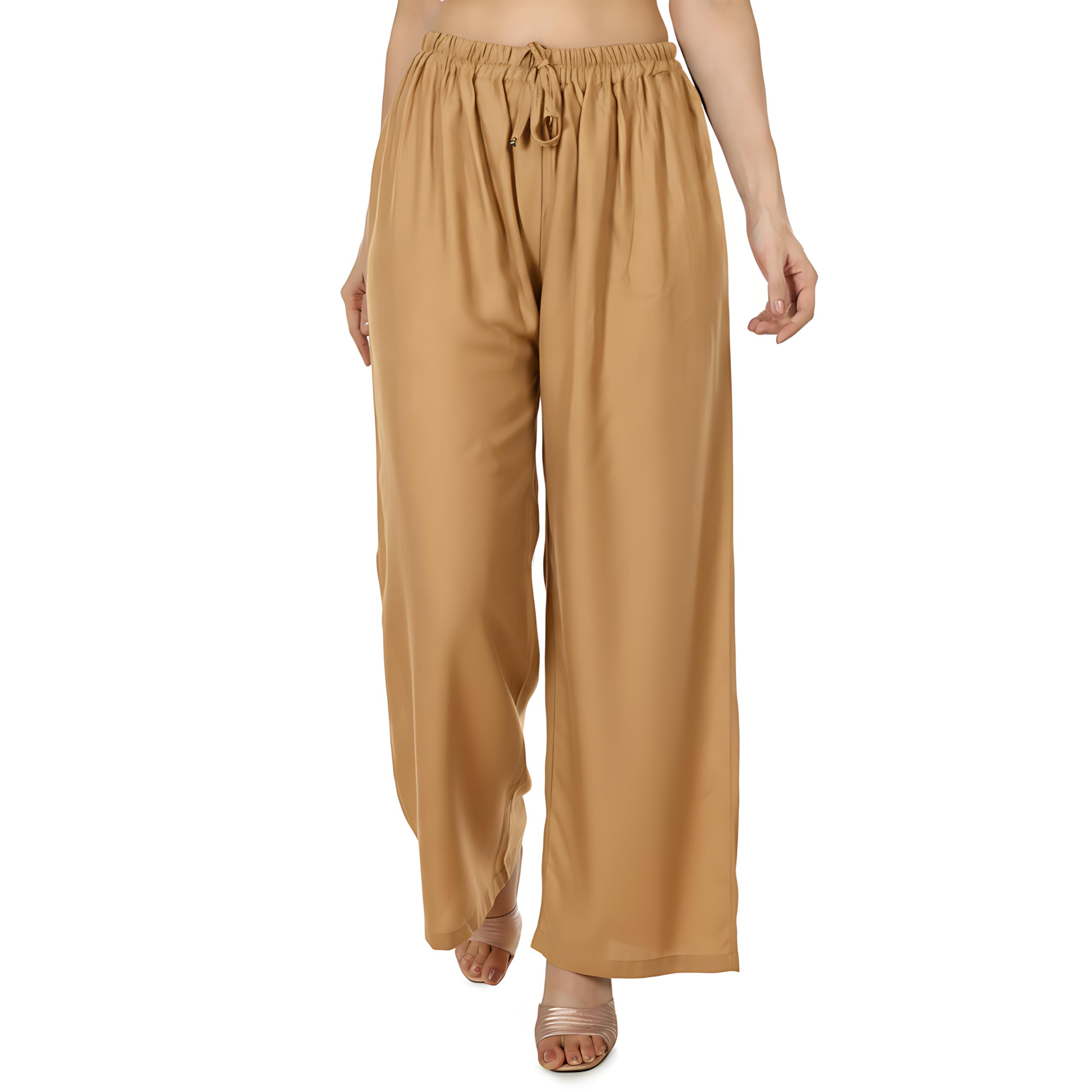 MONIS Boutique House | Womens Solid Rayon Palazzo Pants | Soft Relaxed Fit Bottoms for Kurti, Tops & Ethnic Wear | Size XS to 7XL | 15+ Color Options | Daily, Casual & Office Wear-image-13