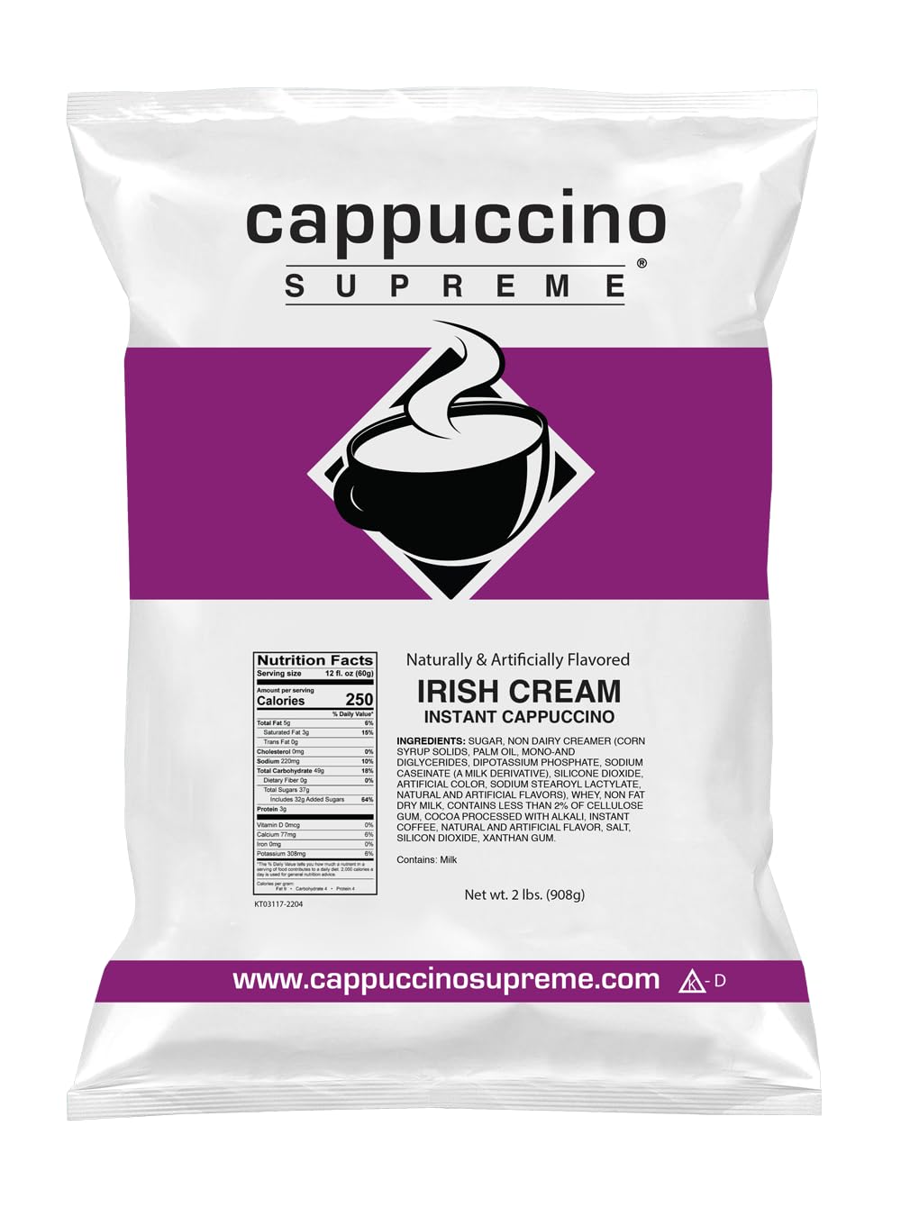 Cappuccino Supreme 2 lb bag Irish Cream Instant Cappuccino Mix
