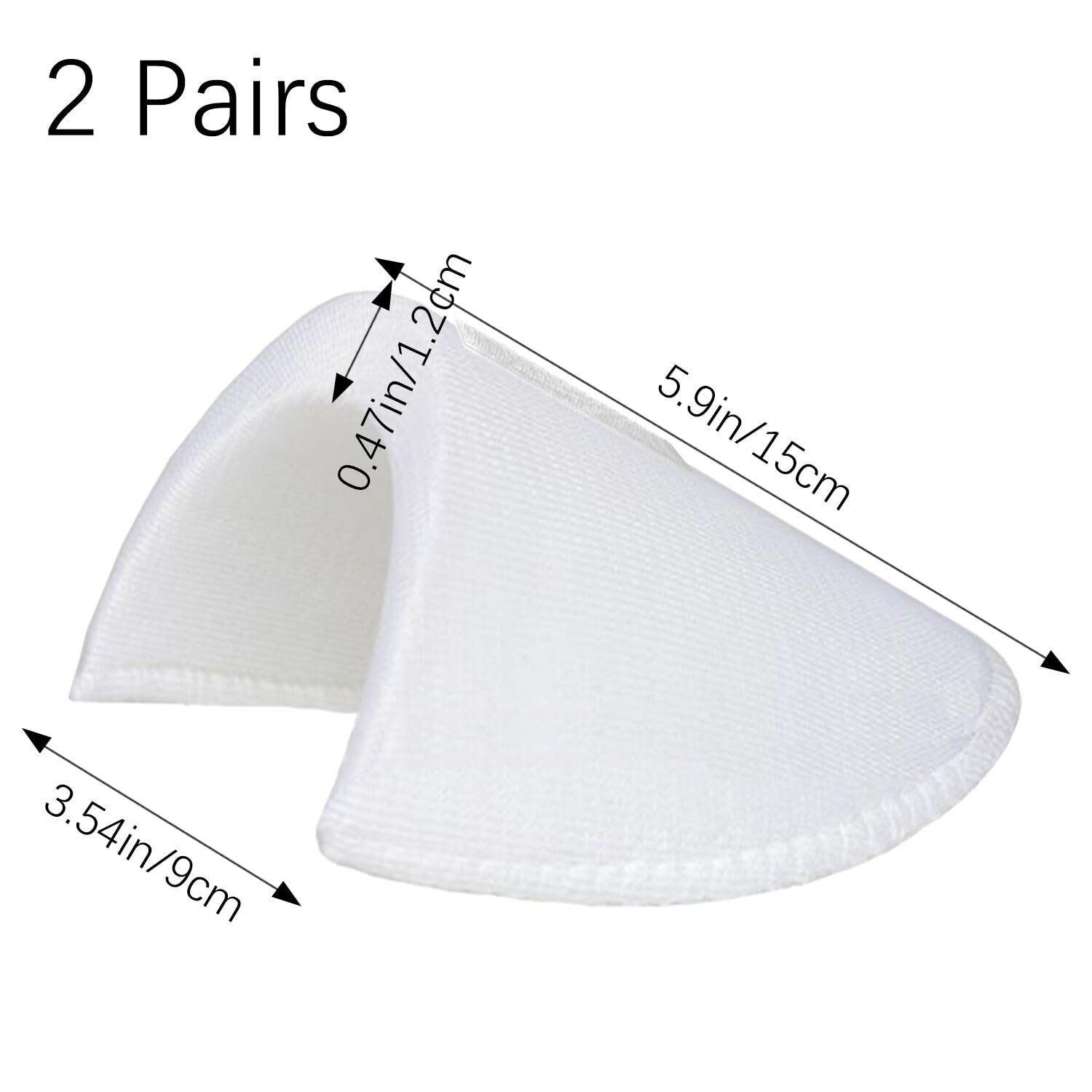 2 Pairs Shoulder Pads Self Adhesive Sponge Shoulder Pads Non Slip Shoulder Protectors Soft Covered Sewing Foam Pads for Blazer Clothes White