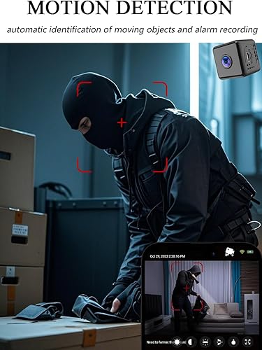 Miniatura 5 de Cámara espía oculta WiFi, mini cámara inalámbrica HD1080P, pequeña cámara de detección de movimiento, cámaras de visión nocturna para seguridad en
