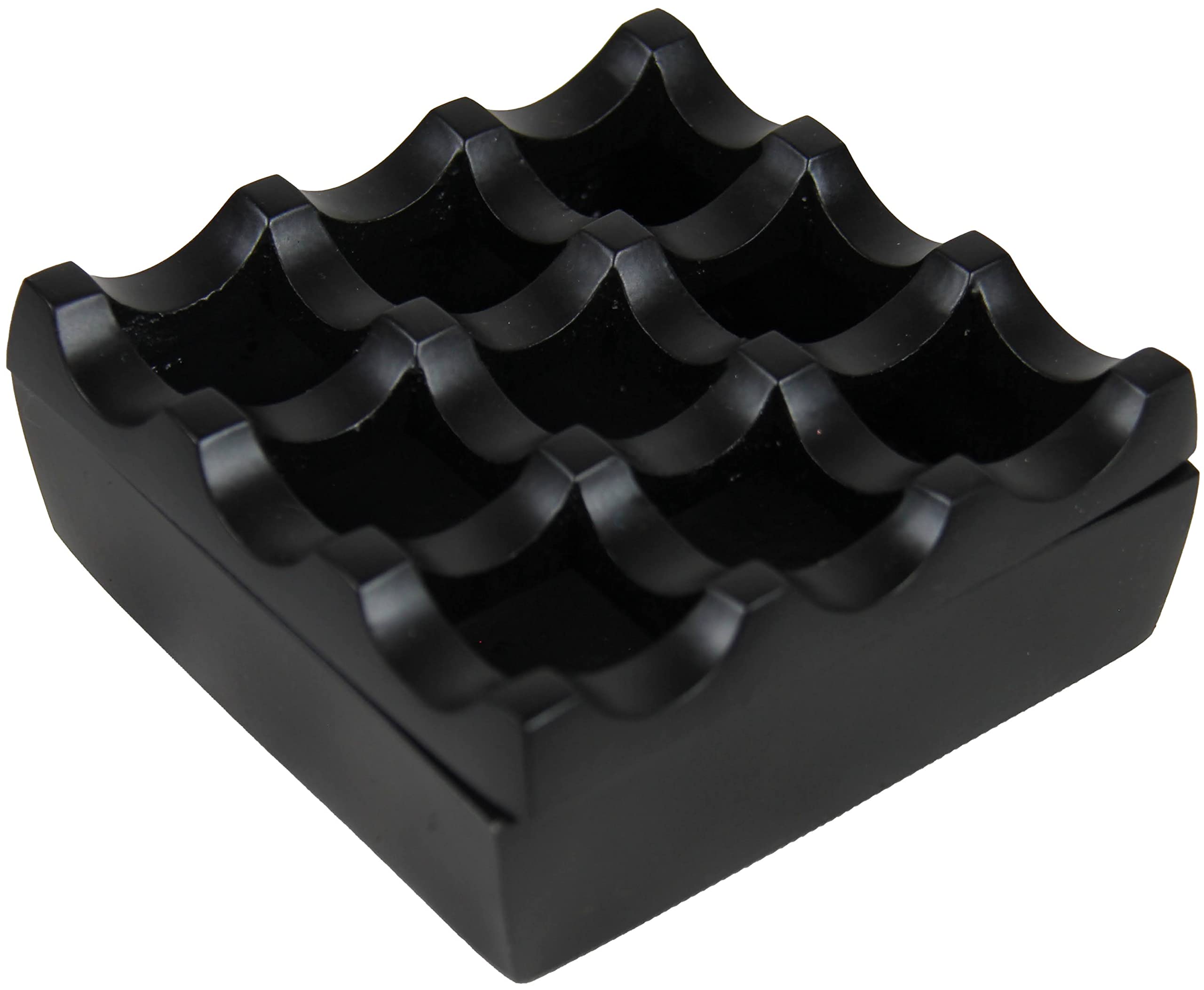 Ashtray Made From Aluminum Metal, Wind Resistant Ash tray for small Cigars / Cigarillos /Cigarette Ashtray, 9 GRIDS/ Holes, Windproof Hand Crafted (Black), Silver