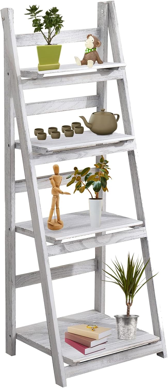 4Tier Ladder Shelf,Ladder Bookshelf Plant Ladder
