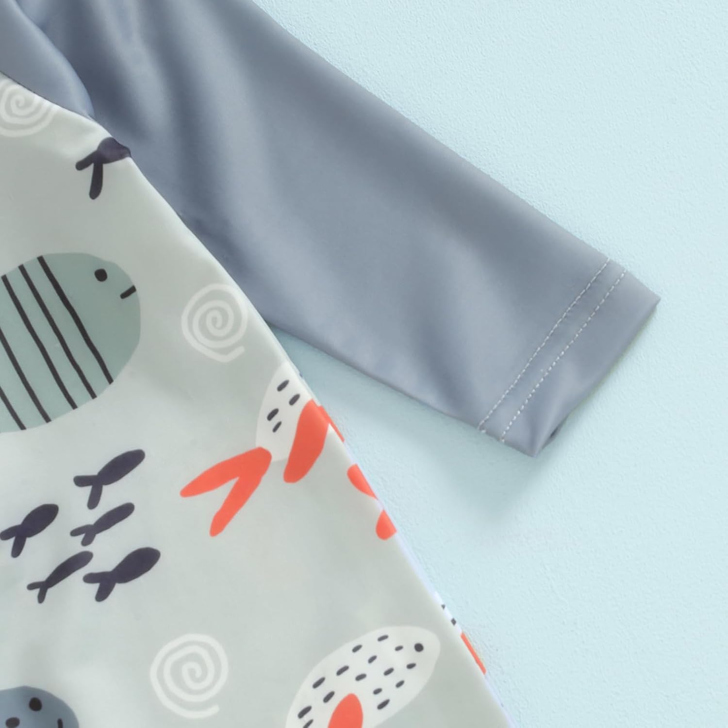 Infant Baby Boys Swimsuit One Piece Long Sleeve Rash Guard Zipper Bathing Suit Swimwear with Sun Cap Beachwear - Image 8