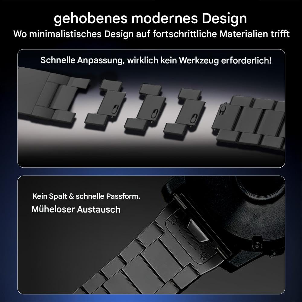 22/26mm Werkzeugloses Titan QuickFit-Metallarmband für Garmin/Fenix