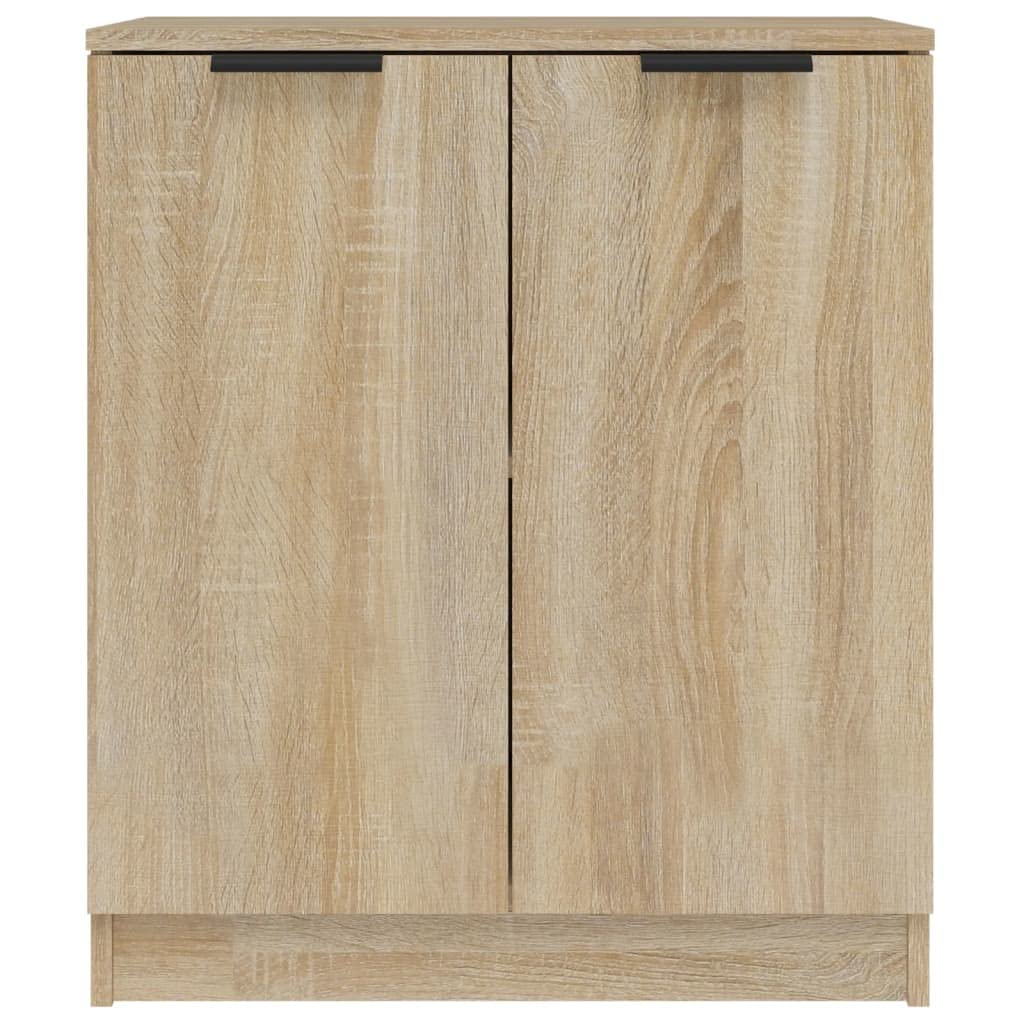 Zestaw 2 komody dąb Sonoma 60 x 30 x 70 cm, materiał drewnopochodny, uniwersalne szafki do przechowywania do salonu, korytarza, kuchni, nowoczesne wzornictwo, stabilne meble