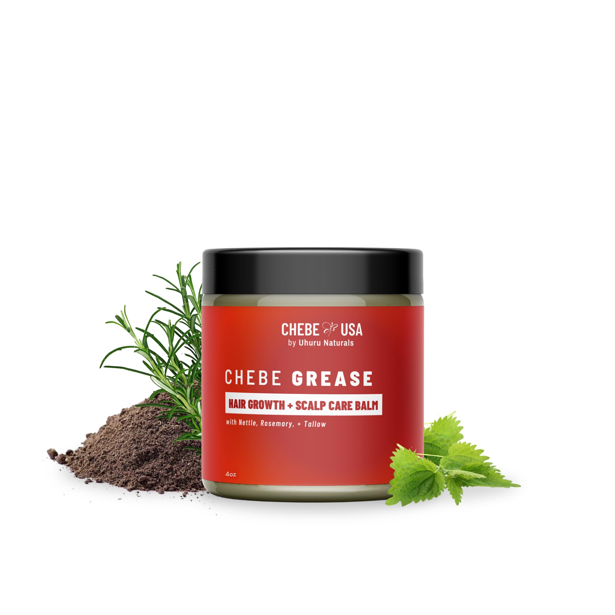 ORIGINAL Chebe Hair Growth Grease with Rosemary & Grass-Fed Tallow – Hair Thinning & Hair Loss Treatment for Men & Women | Regrowth, Strengthening & Lengthening for All Hair Types (4 oz)