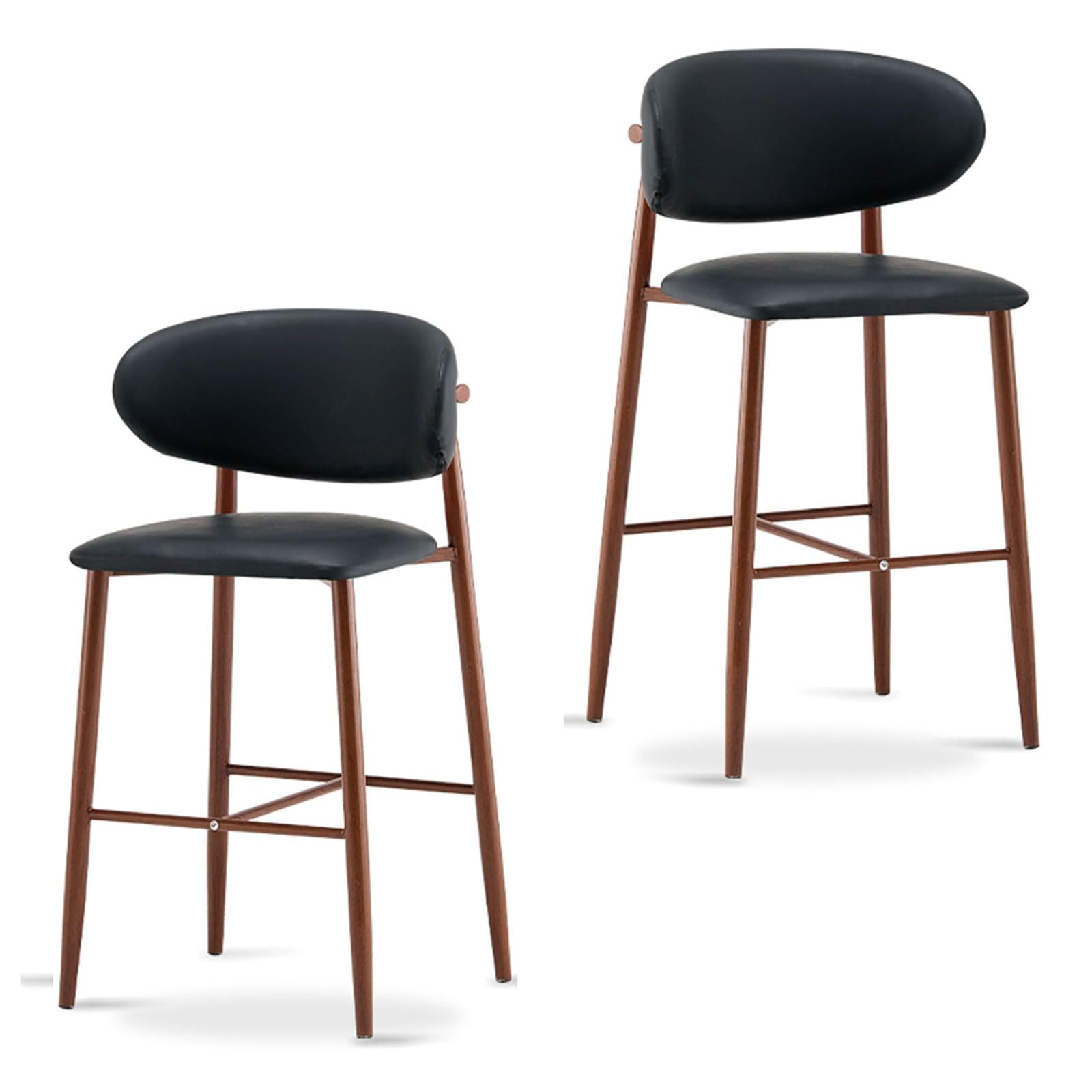 Ensemble de 2 tabourets de Bar rembourrés, Hauteur comptoir 56/66/76 cm, avec Repose-Pieds et Pieds en métal Robustes, pour la Maison, Un pub, Une Cuisine ou Un café.