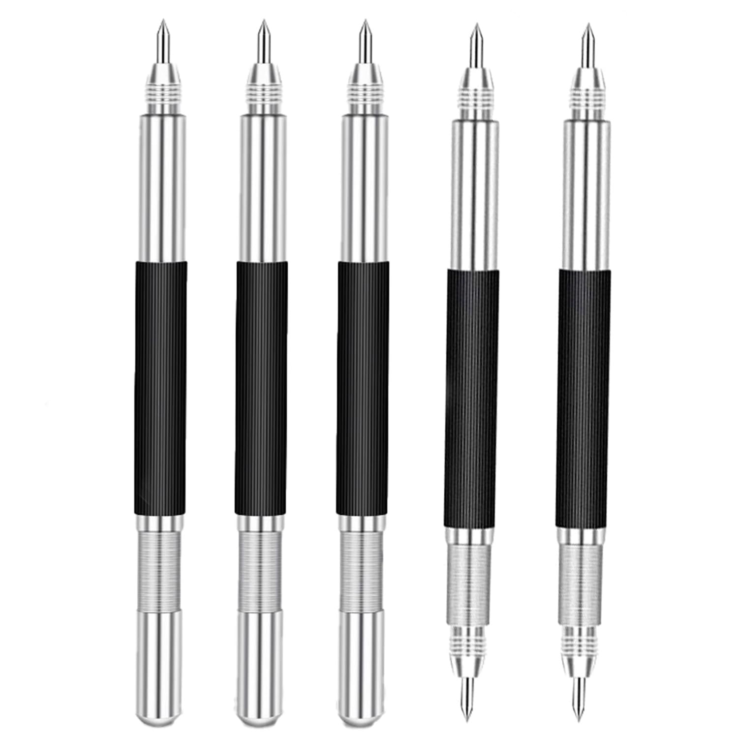 Double Head Tungsten Caride Scriber tool, Engraving Pen Scribe Tool for Metal Glass Ceramic Marble Tile Stone 5PCS