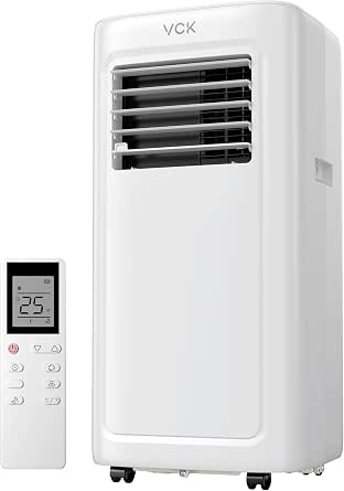 VCK 42dB Ultra-Quiet 8000 BTU Portable Air Conditioner - 4-in-1 with Dehumidifier & Turbo Fan