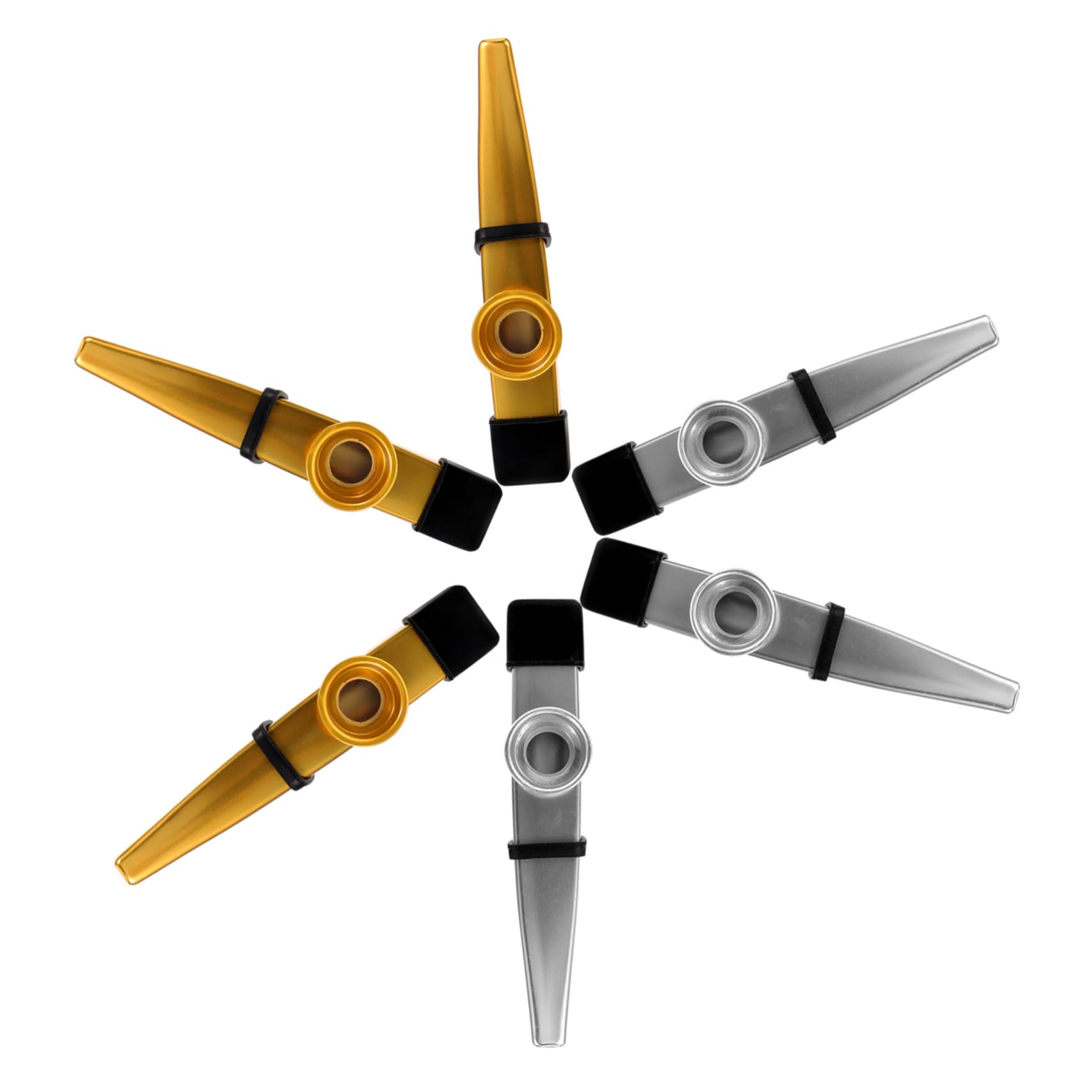 BESPORTBLE 6pcs Small Metal Kazoos for Adults Easy to Play Musical Instrument for Stage Performance Durable Kazoo for Beginners and Practice with Ukulele Guitar