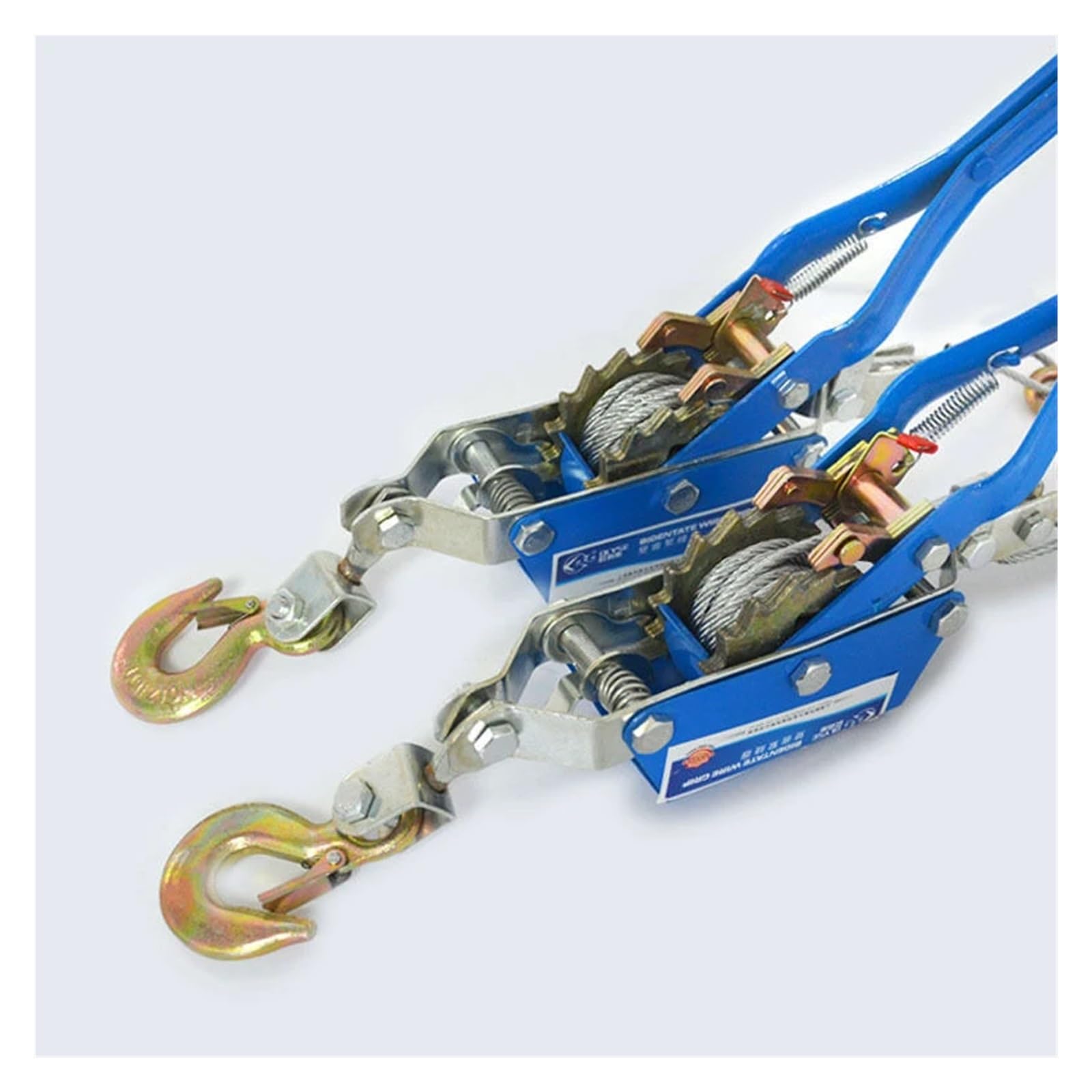 Handwinde, 1T/2T/4T manueller Hebelzug, Drahtspanner aus Kohlenstoffstahl, langlebiges, rostfreies, multifunktionales Doppelhaken-Kran-Drahtspannwerkzeug(2T)