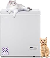 Vista 10 de Congelador profundo de 3.5 pies cúbicos con panel de visualización de temperatura, mini congelador con cesta extraíble, adecuado para apartamentos