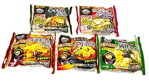 冷凍うどんアソートセット, 和風だし・味噌煮込み・チゲ風・鍋焼き, 5パック入り, 具材5-6種付き