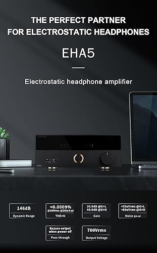 Miniatura 2 de Topping EHA5 - Amplificador electrostático para auriculares (negro)