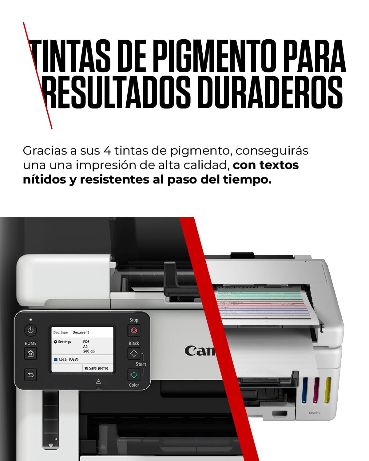 Canon MAXIFY GX6550 – Impresora Multifunción MegaTank a Color, Copiadora y Escáner A4 | Hogar y Oficina | Wi-Fi y Ethernet | Inyección de Tinta