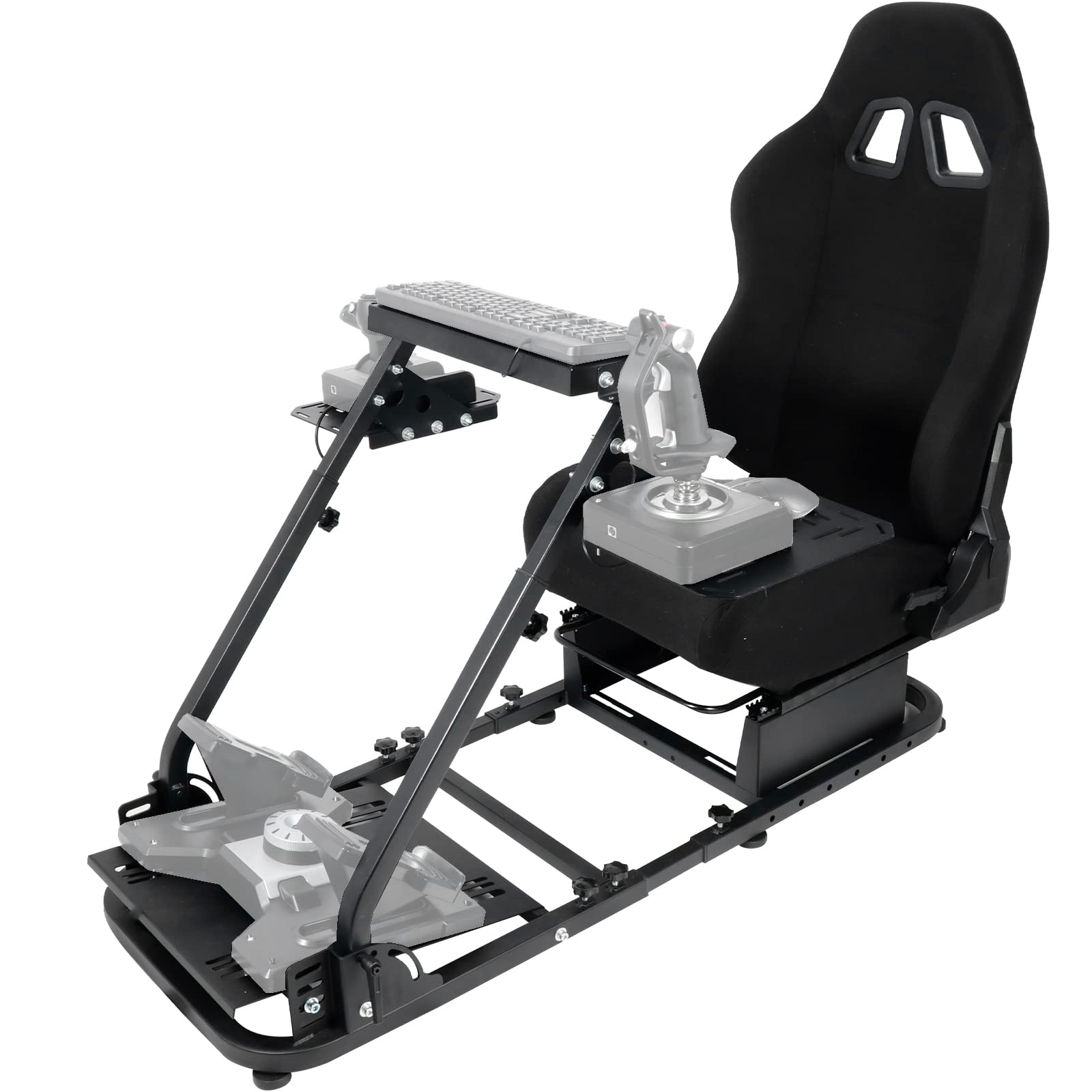 Gazzyt Flight Simulator Cockpit&Racing Simulator Cockpit with Racing Seat Pit for Combat and Racing Simulation fit for Logitech G27 G29 X52, Thrustmaster,Not Included Wheel, Pedals, Shifter, Joystick
