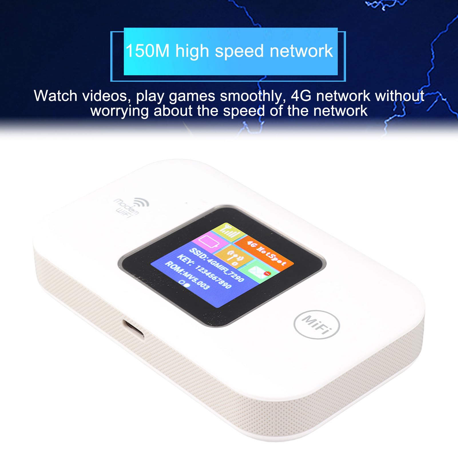 Point D'accès WiFi Mobile, Routeur WiFi Portable, Dispositif de Point D'accès WiFi avec Emplacement pour Carte SIM, Prise en Charge de 10 Utilisateurs, 150 Mbps, Batterie 3000 MAh