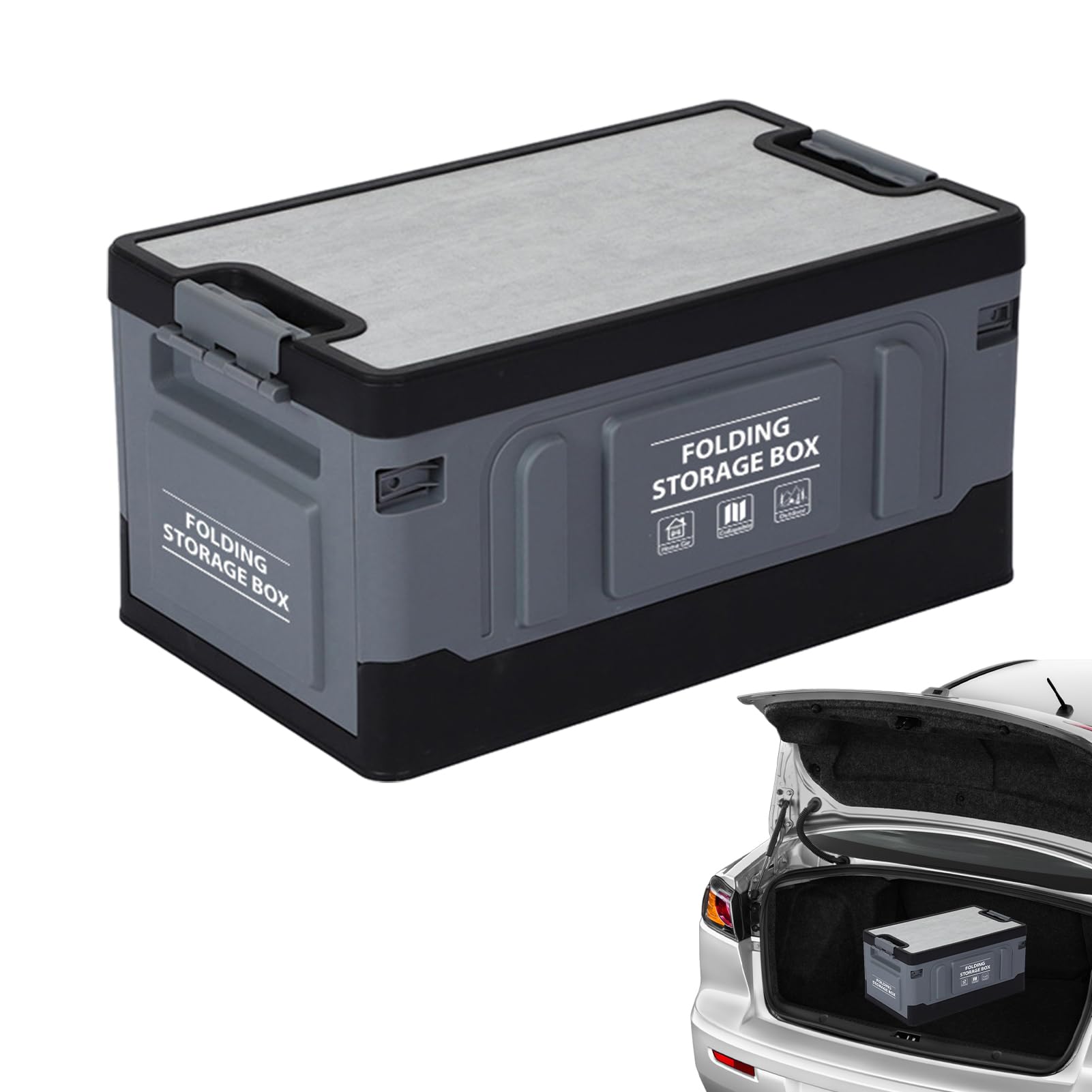 Caja de Maletero Plegable, Organizador de Maletero de Coche - Caja de Almacenamiento Impermeable de 60 L, Plegable | Estuche de Almacenamiento automotriz para Viajes por Carretera