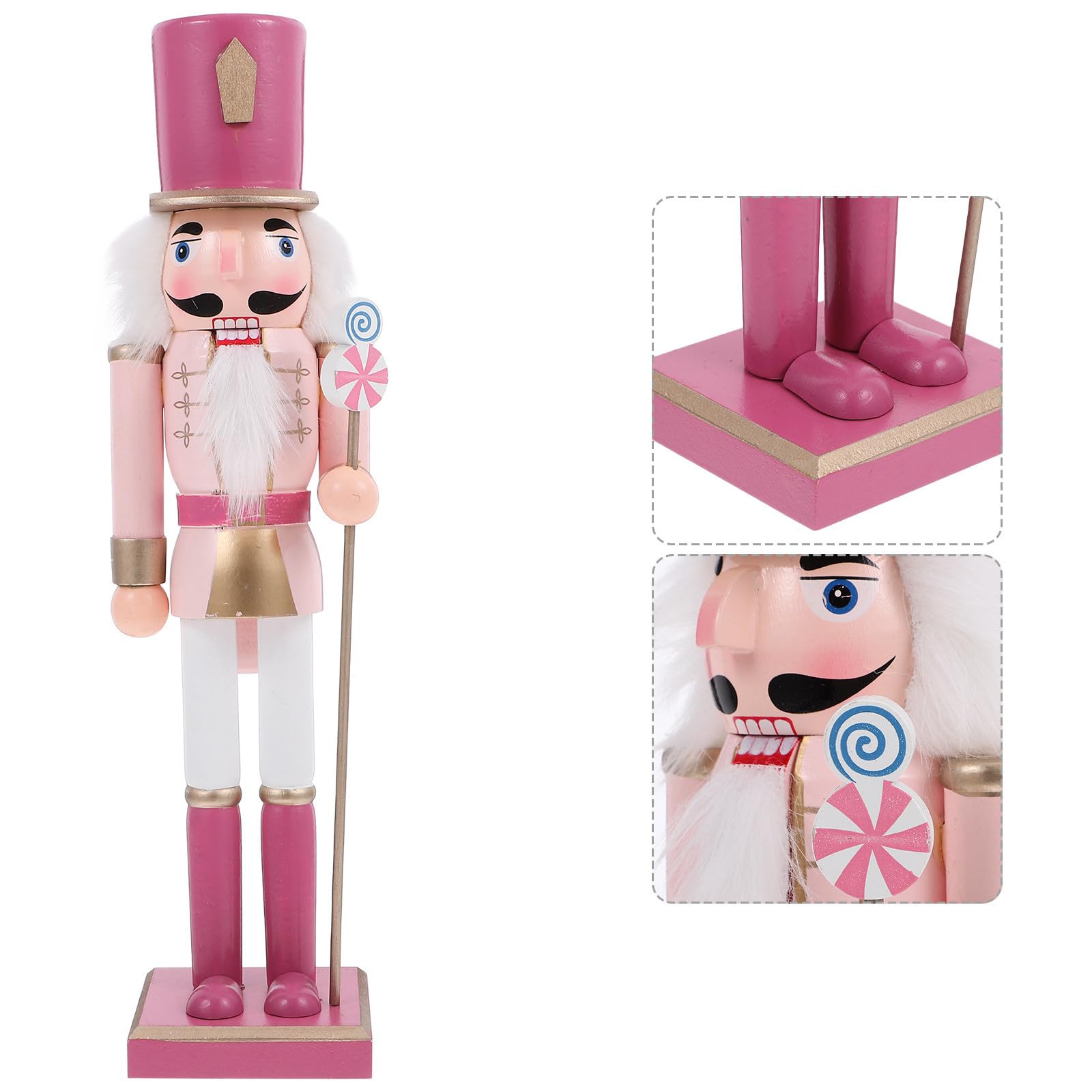 FRCOLOR Weihnachtsdekoration Nussknacker Figur Holz 38cm Bunte Malerei Deko für Innen Festliche Saison