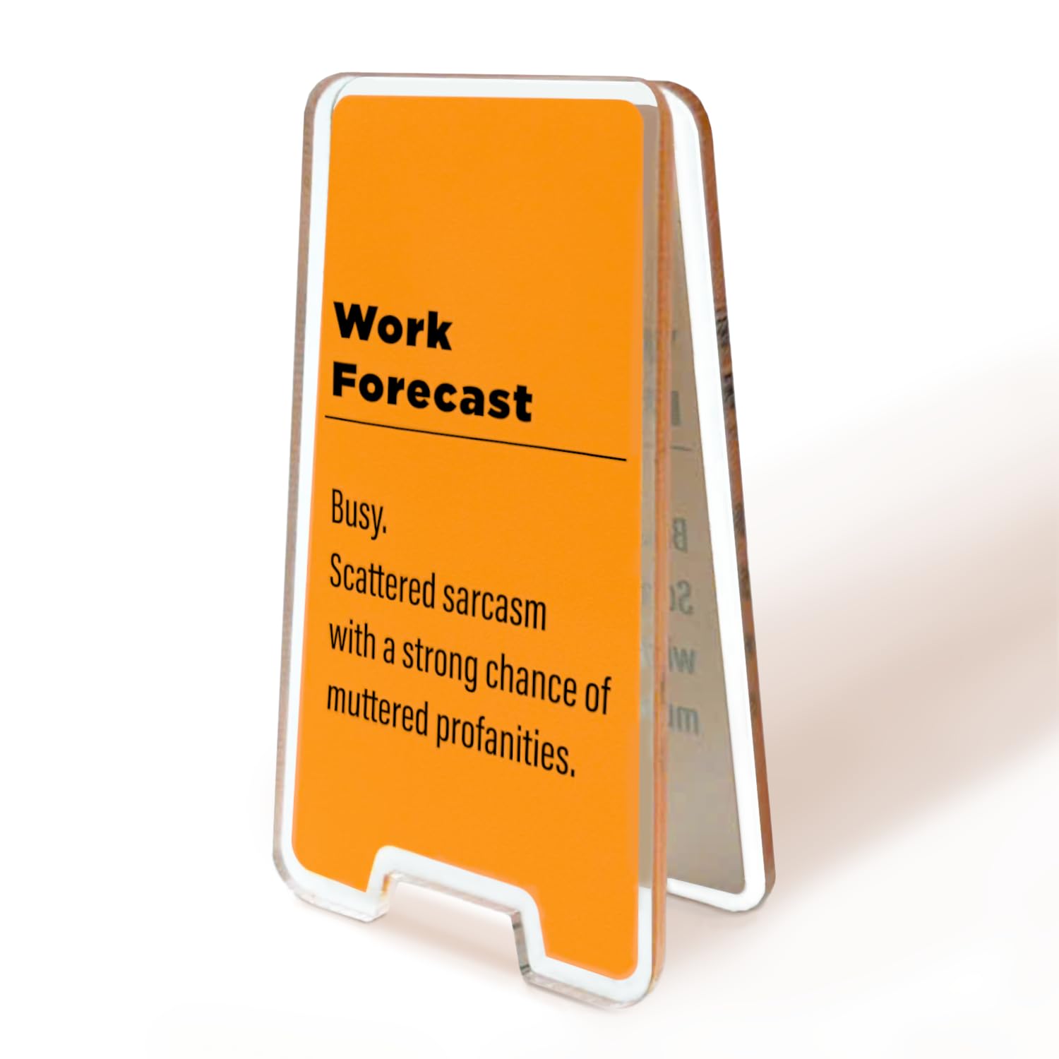 Pack 2 of Funny Sticky Note Holder Clip - Mini Work Forecast Desk Sign - Hilarious Cubicle Decor for Men, Women - Funny Gifts for Coworkers -