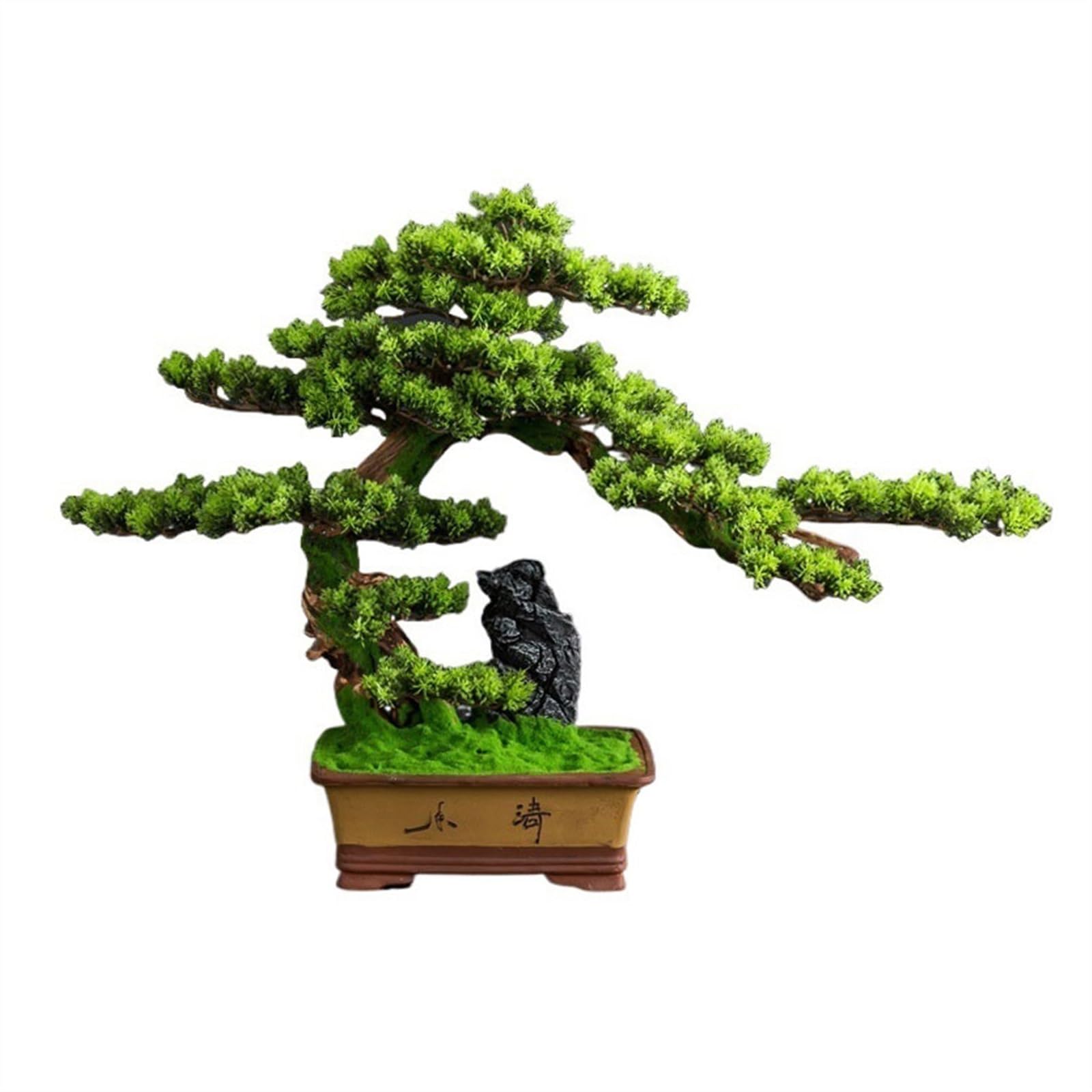 HCZKIUJY Bonsai Indoor Fake Tree Bonsai Home Greenery Bonsai Ornaments Feng Shui Ornaments Artificial Pine Tree Bonsai Plant