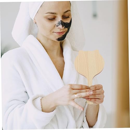 Miniatura 6 de IWOWHERO Espejo de tocador Espejo de afeitado de mano Espejo de maquillaje de mano Espejo cosmético portátil Peluquero Decoración al aire libre