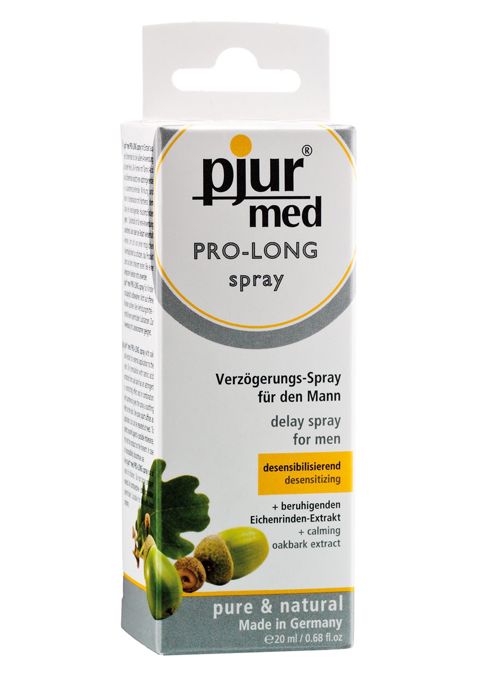 pjur med PRO-LONG spray - Spray retardant pour homme - À l'extrait d'écorce de chêne - Réduit l'hypersensibilité (20ml)