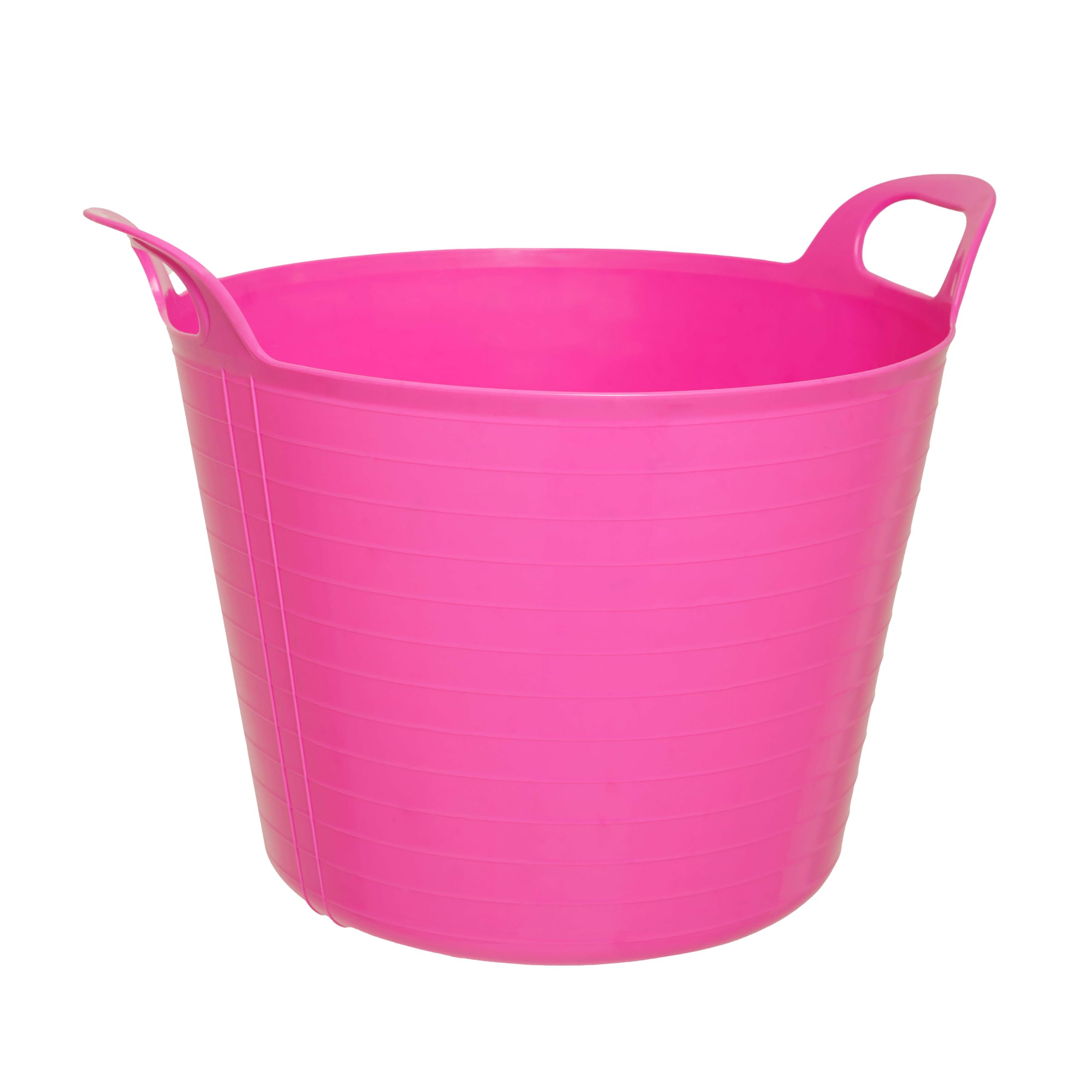 SPECTRAPLAST® 15L Flexi Tub Heavy Duty Plastic Bucket – Multi Purpose Flexible Trug, Garden Tub, Builders Bucket, Storage Basket for Home, Cleaning, Laundry, Gardening – 10 Colours (PINK)