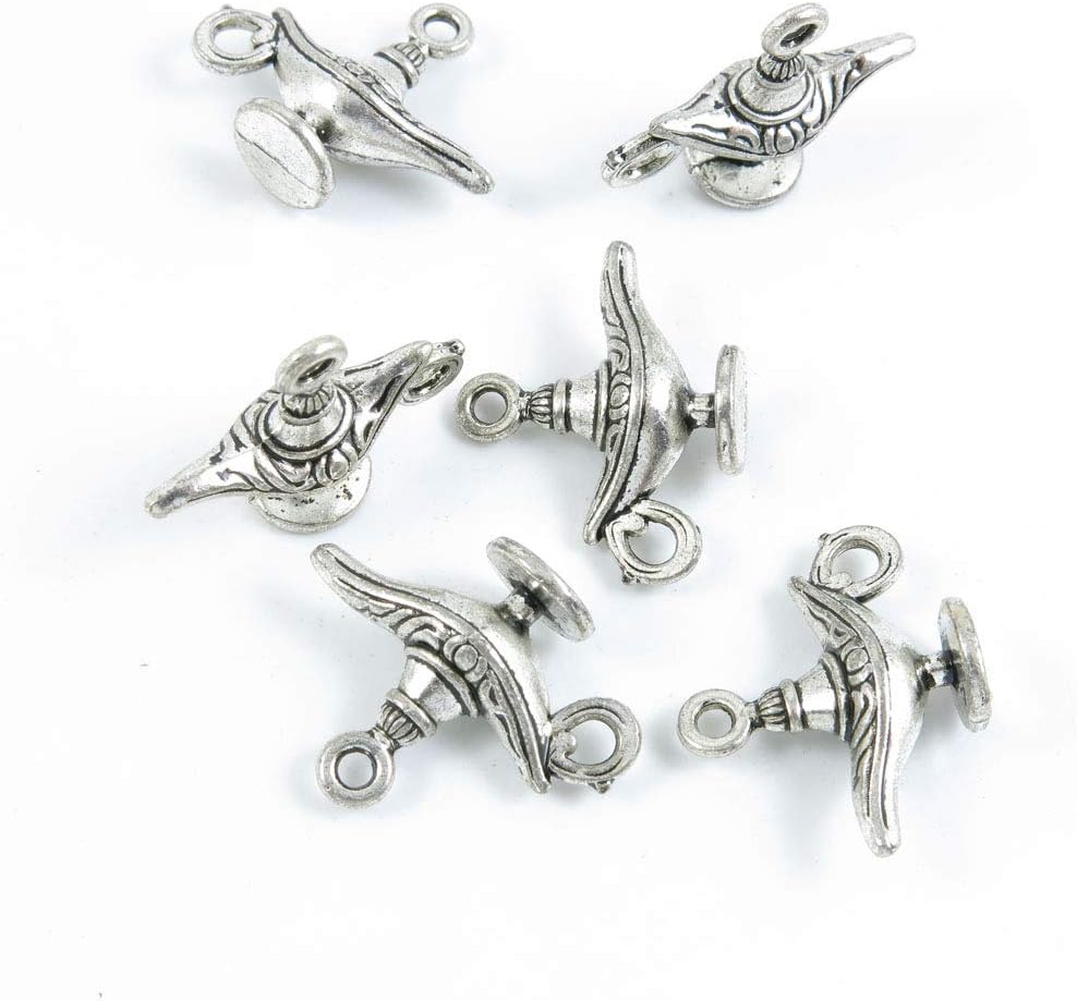 40 Pieces Antique Silver Tone Jewelry Making Charms Crafting Beading Craft B8NC1 Aladdin Genie Magic Lamp