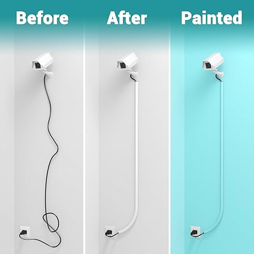 Miniatura 5 de Ocultador de cables de TV autoadhesivo de 157 pulgadas, gestión de cables flexibles de audio para el hogar, canaletas de cable coaxial RG6,