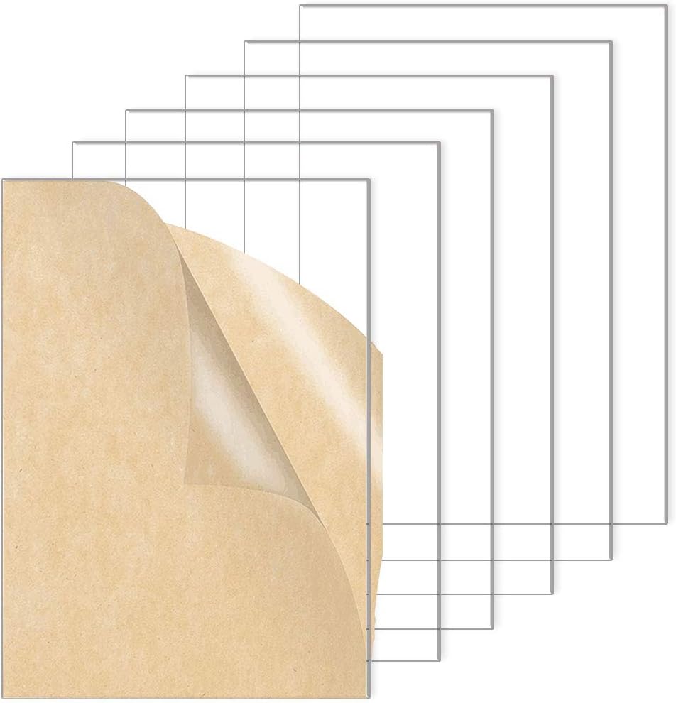 TXErfolg Transparent Acrylic Sheets 12.7cm x 17.78cm / 5 x 7 Inch Acrylic Panel for Picture Frame Glass Replacement Table Signs Calligraphy and Painting 2mm/0.08 Inch Thick - 6 Pieces