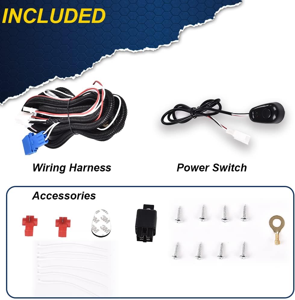 ALLGOOD LED Fog Lights w/Bulbs,Compatible with GMC Sierra 2003-2006,Front Bumper Driving Fog Lights Lamps,w/Wiring Harness,Smoky 1Pair
