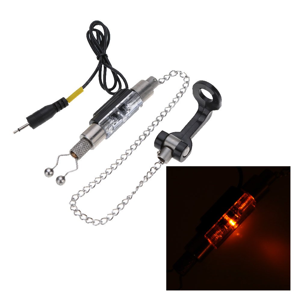 Lixada Détecteur pour Pêche LED Lumineux Pêche Alarme de Indicateur Morsure Touche 4pcs (optionnel) (4 Alarme de pêche + 1 récepteur)