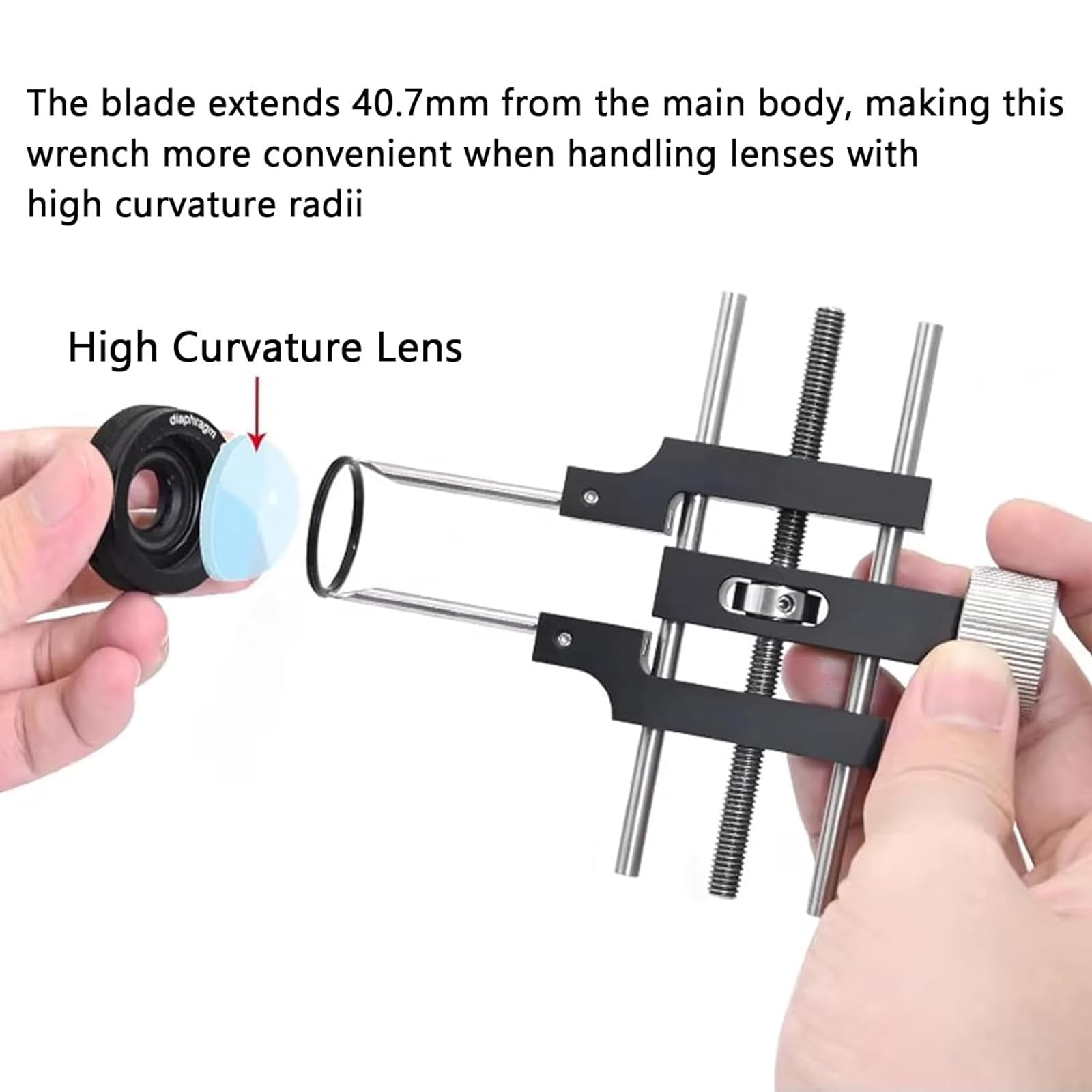 Llave de anillo de retención óptica, herramienta universal ajustable con mecanismo de bloqueo, herramienta de instalación y extracción de precisión, rango ajustable de 3 a 76,2 mm