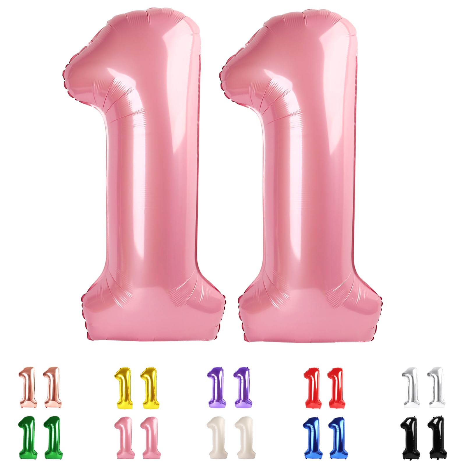 Number Balloons Big 11 11st Birthday Pearl Pink Party Decorations for Women Men, 40 In 11st Balloons for Engagement, Wedding, Celebration Party,