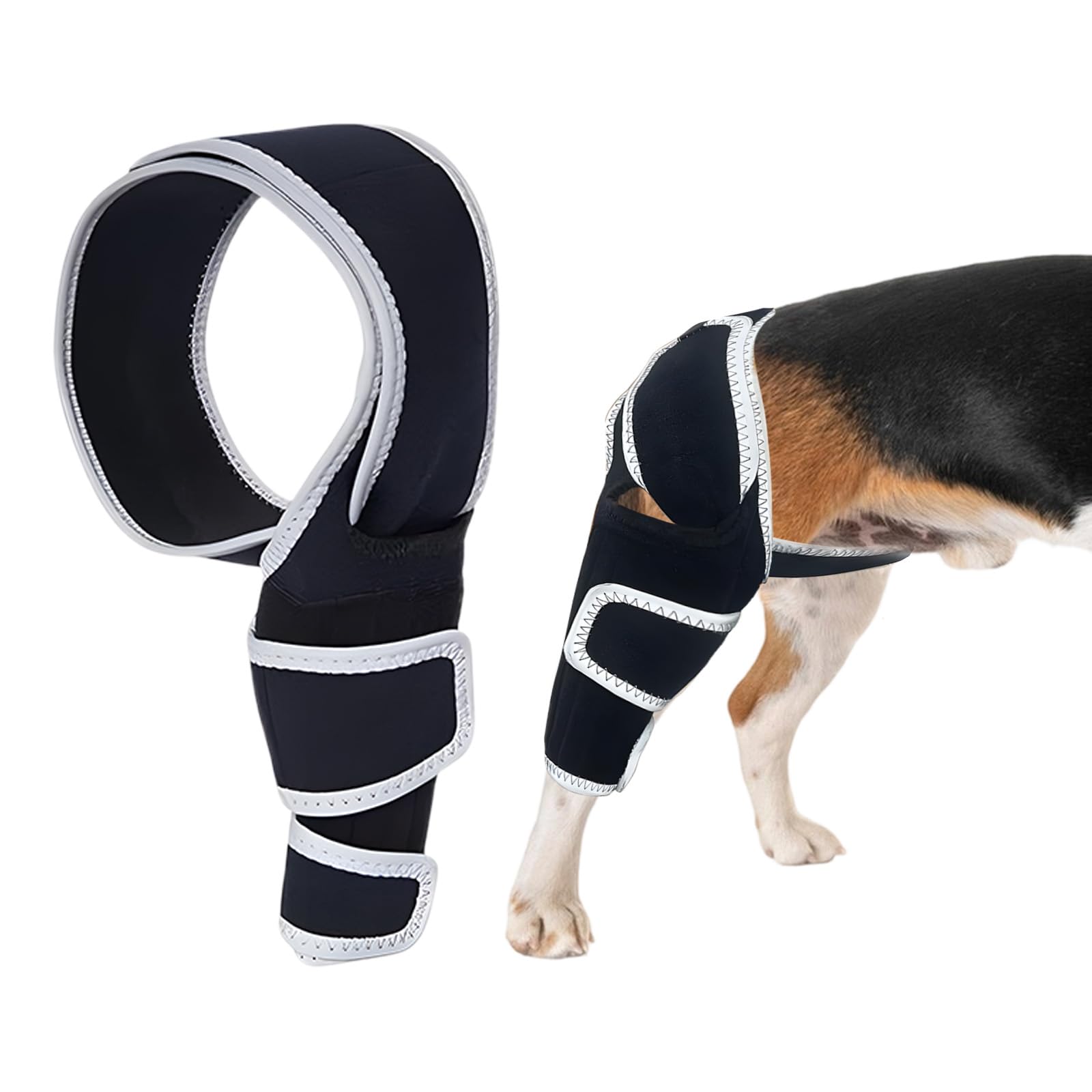HACRAHO Dog Knee Brace for Torn ACL Hind Leg,ACL Brace for Dogs Rear Leg with Side Stabilizers Strong Support to Reduce Joint Pain and Muscle Sore for Back Legs(M Black) — image 1