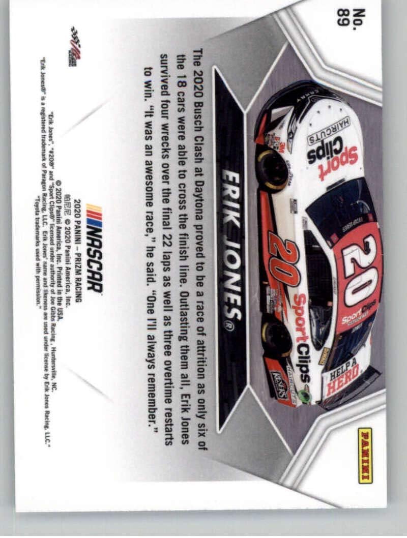 2020 Panini Prizm #89 Erik Jones Sport Clips Joe Gibbs Racing Toyota NASCAR Racing Trading Card image 2