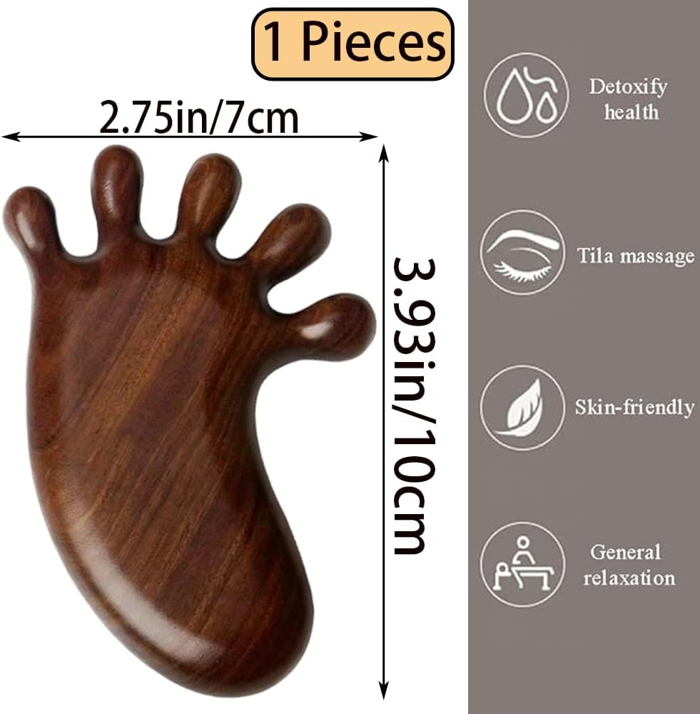 Wooden Foot Massager,Wooden Trigger Point Massage Tool,Multifunctional Hand Held Meridian Acupoint Massage Tool,1 Piece,Brown. - Image 2