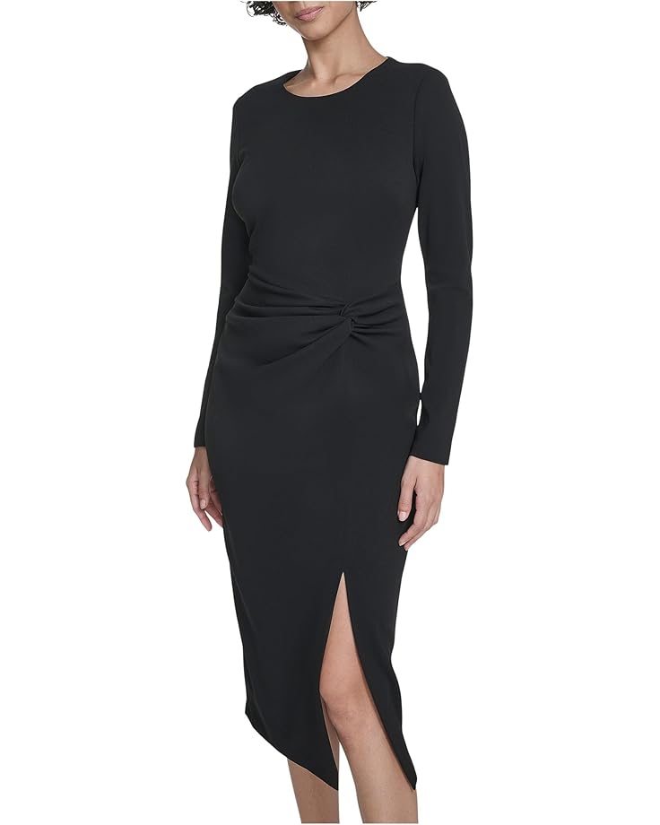 Calvin Klein Long Sleeve Solid Rouched Midi - #3 of 4