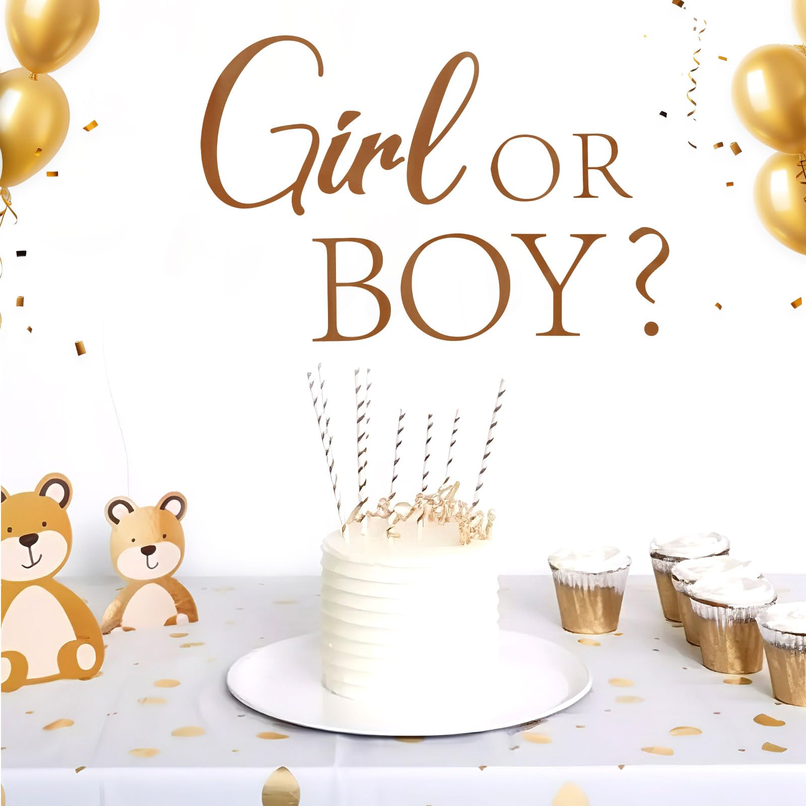 Girl or Boy Wall Sticker, Baby Shower Party Decal Sign Gender Reveal Sign Decal Gender Theme Decals Arch Decoration for Arch Wall Door Room - Image 3