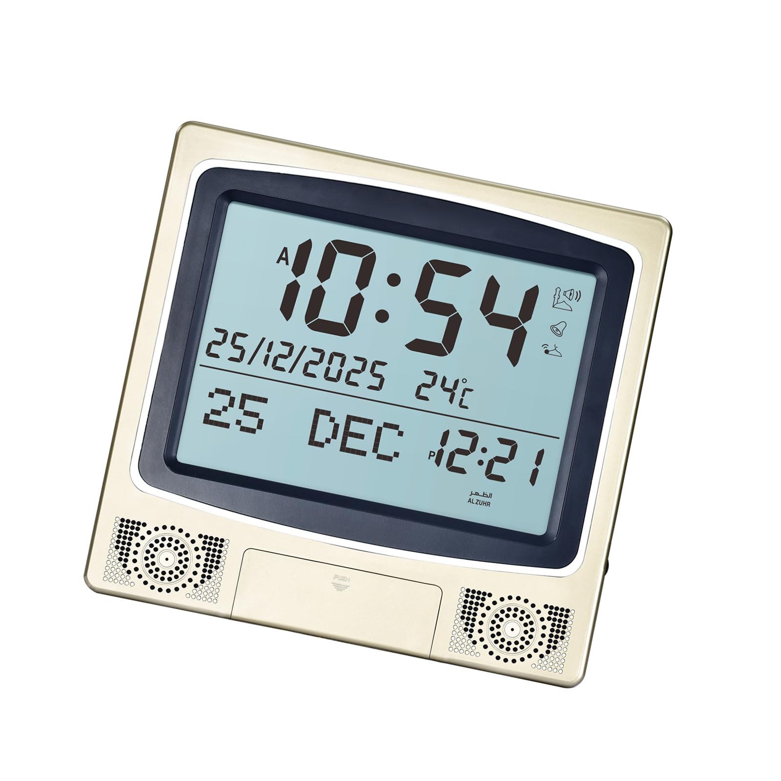Nucelit LED Digital Azan Clock with Temperature Monitor Calendar Alarm Wall Desktop Placement Multifunction Clocks LED Azan Clock