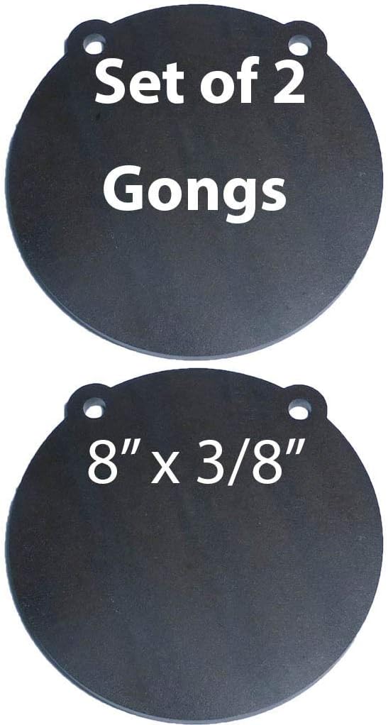 Tactical Scorpion Gear TSG-GG82 Set of Two AR500 8" x 3/8" Steel Shooting Target Gong Laser Cut
