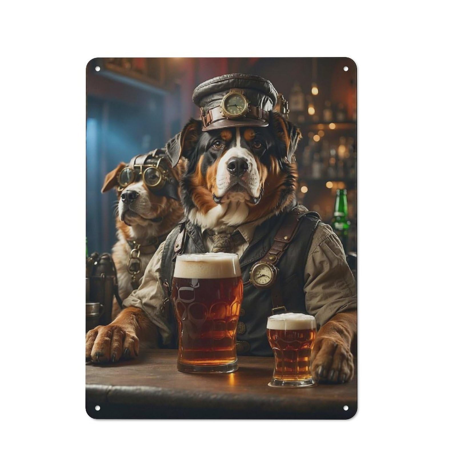 Junmoney Bernese Mountain Beer Dog Tin Wall Plaque 40X30cm With For Guest Room Or Hallway, For Metal Sign Collectors, For Garage And Workshop Walls