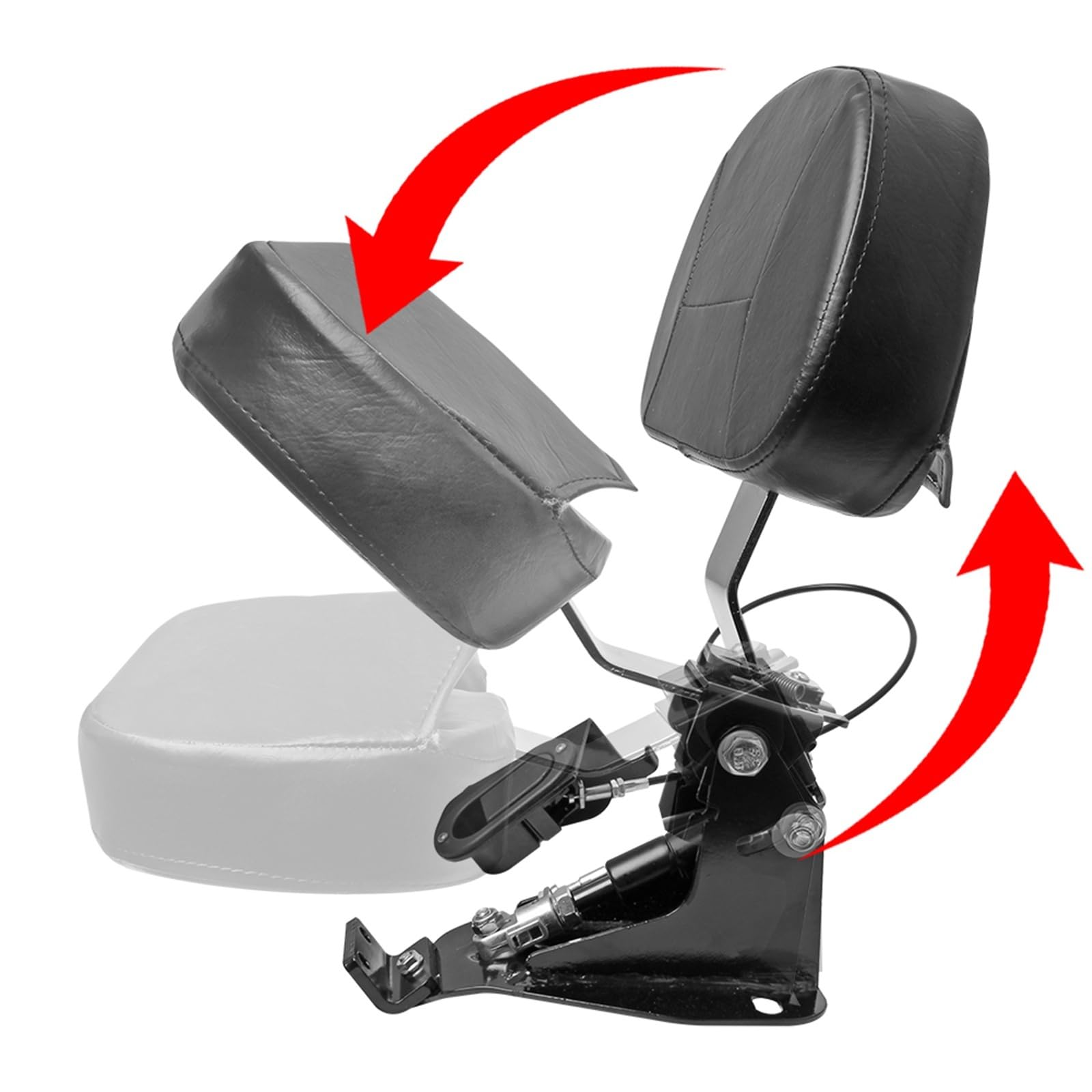Poduszka Kufer Motocyklowy Pasuje do Harley Touring CVO Street Glide Road King Classic 2009-2023 Regulowane oparcie Sissy Bar dla motocykla