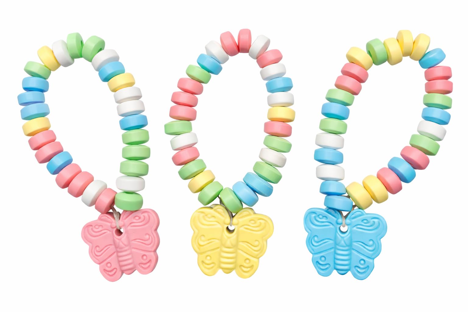 Butterfly Candy - 24 Butterfly Shaped Candy Bracelets Indvidually Wrapped Bulk - Great for Butterfly Favors