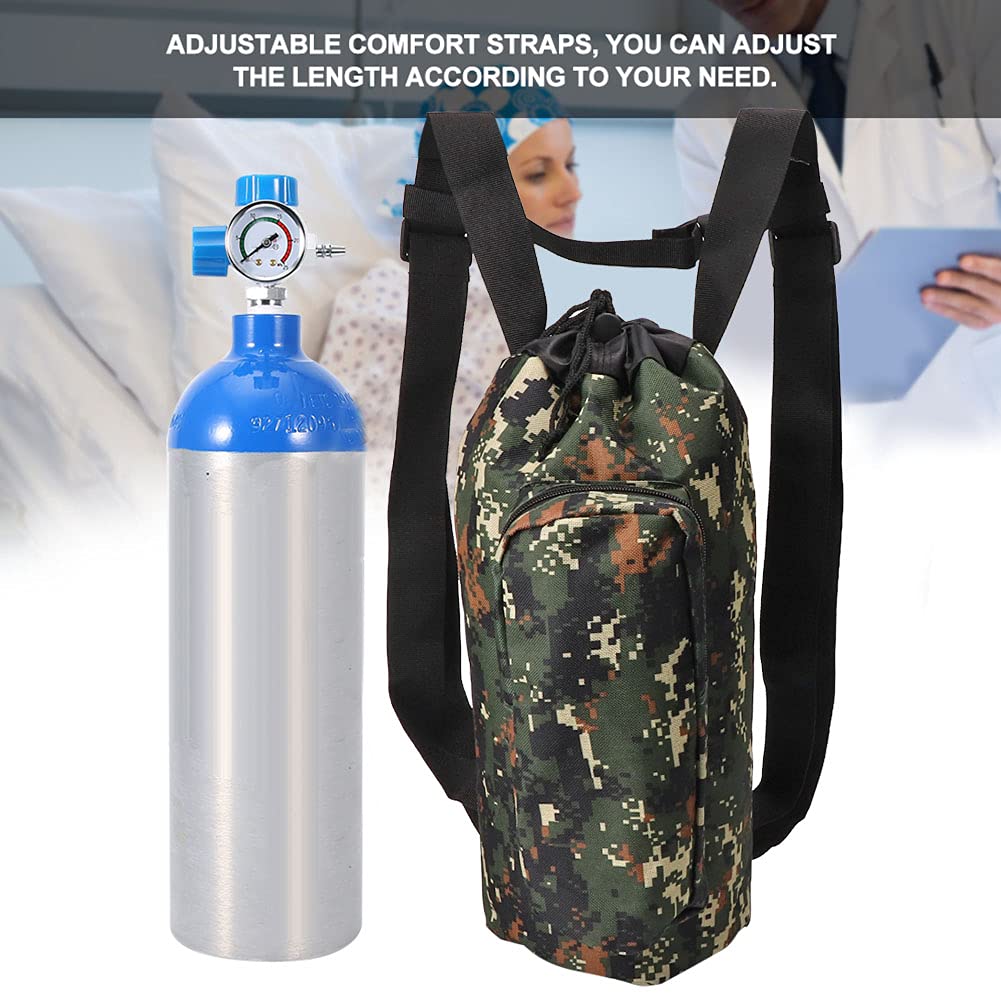 Longzhuo Sac à oxygène médical, sac de transport portable pour cylindre d'oxygène de 2 L, sac à dos médical portable pour réservoir d'oxygène avec sangles réglables, sac à dos pour voyage, vert