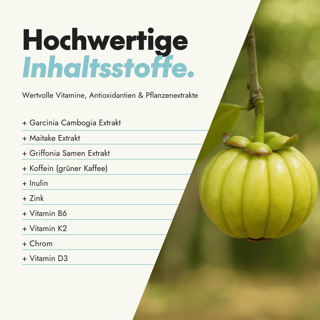 serotalin Active Body Metabol für den Stoffwechsel* | Garcinia Cambogia mit Zink, Chrom, Koffein, Vitamin B6, D3, K2 & Griffonia | 60 vegane Kapseln